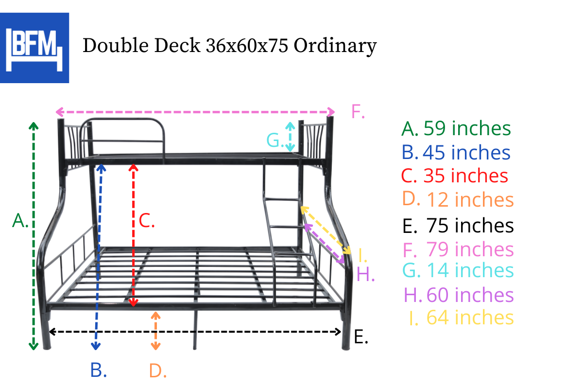 Double Deck Queen Size Ordinary 36x60x75 Measurement