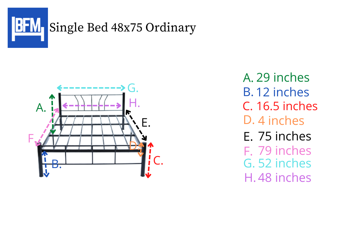 Single Deck Double Size Ordinary 48x75 Measurement