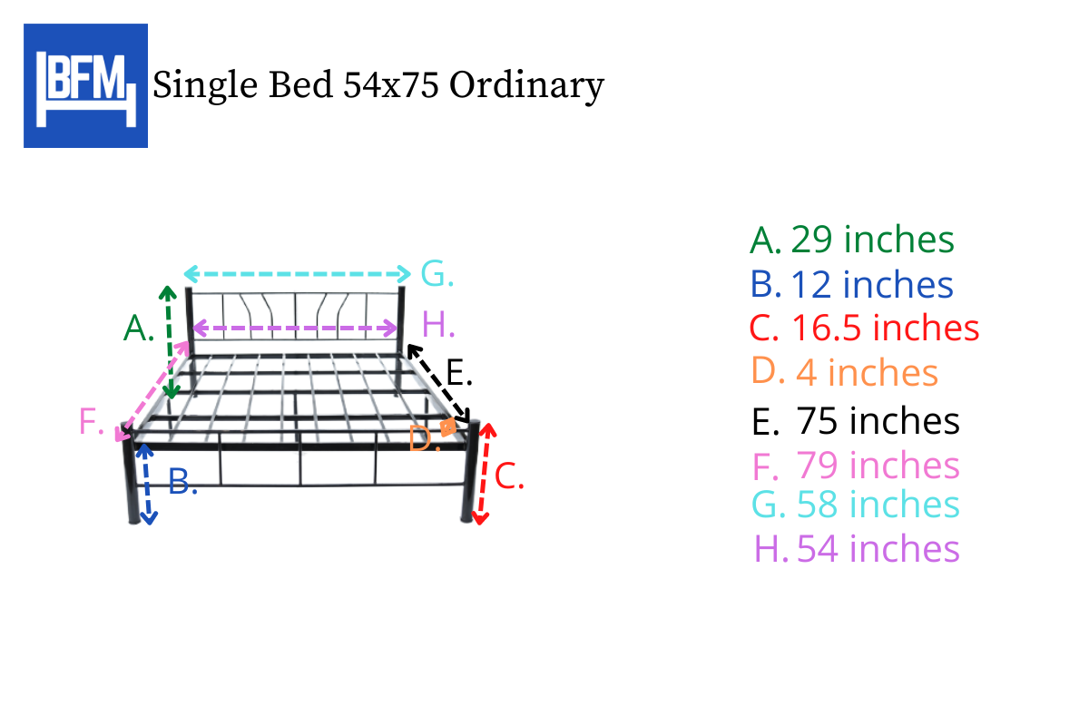 Single Deck Full Size Ordinary 54x75 Measurement