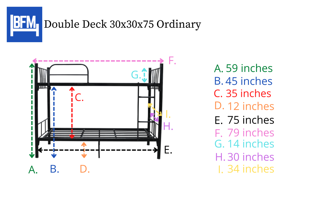 Double Deck Semi-Single Ordinary 30x30x75 Measurement