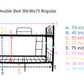 Double Deck Semi-Single Size Regular 30x30x75 Measurement