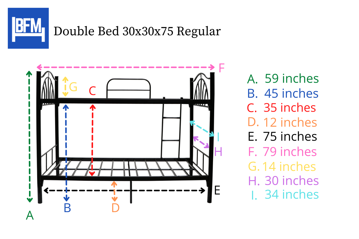 Double Deck Semi-Single Size Regular 30x30x75 Measurement