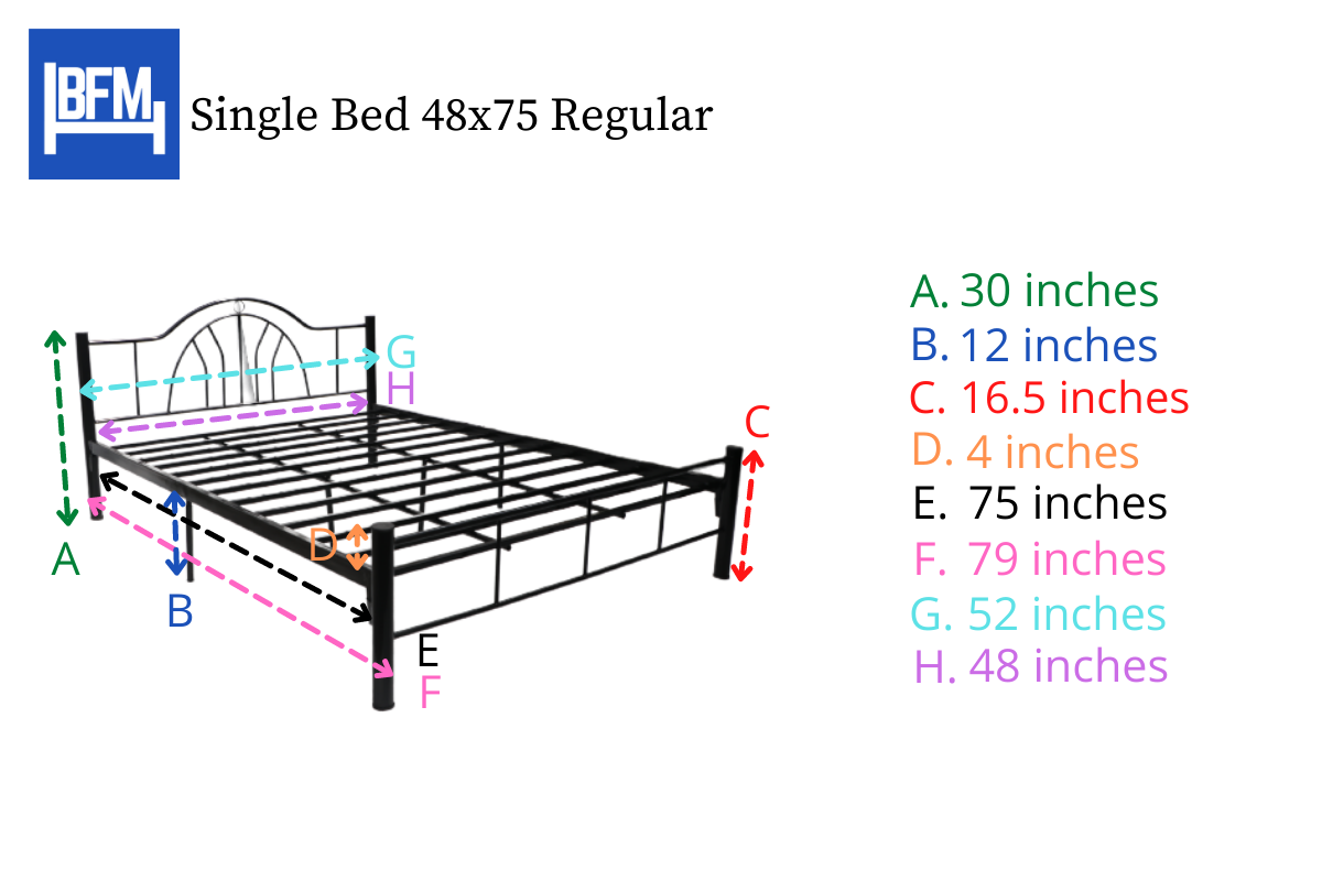 Standard size of single bed in inches deals