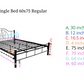 Single Deck Full Size Regular 54x75 Measurement