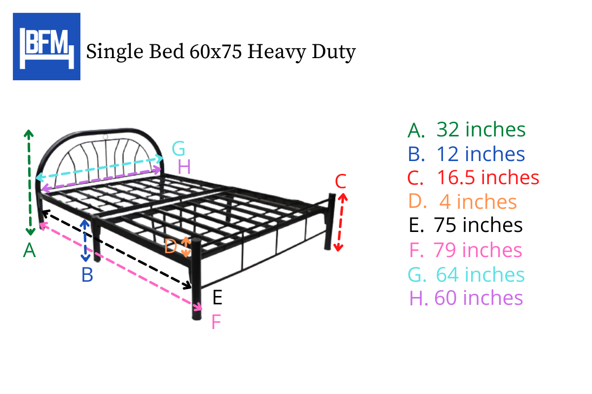 Single Deck Queen Size Heavy Duty 60x75 Measurement