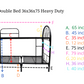 Double Deck Single Size Heavy Duty 36x36x75 Measurement