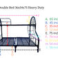 Double Deck Full Size Heavy Duty 36x54x75 Measurement